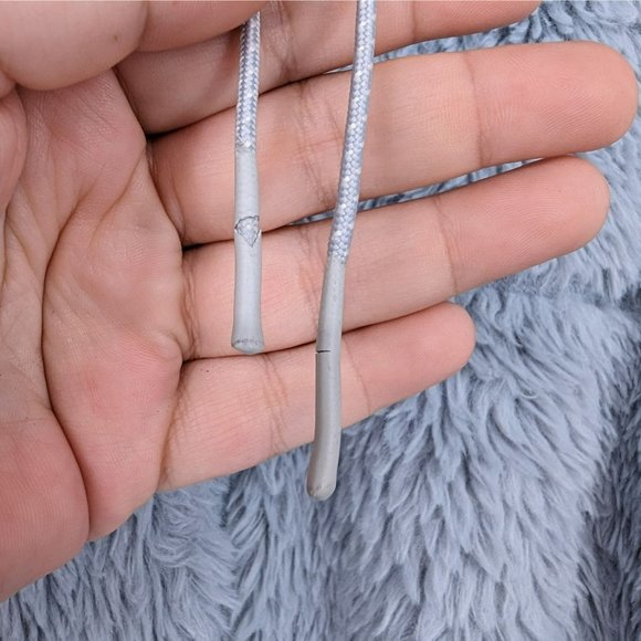 BDG Urban Outfitters Hoodie M Blue Sherpa Cropped Teddy Jacket Full Zip Cozy - Picture 5 of 12